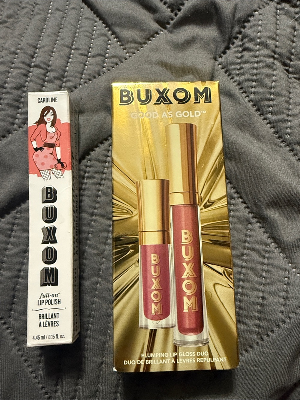 Buxom Good As Gold Plumping Lip Gloss Duo - Rose Pink & Warm Berry